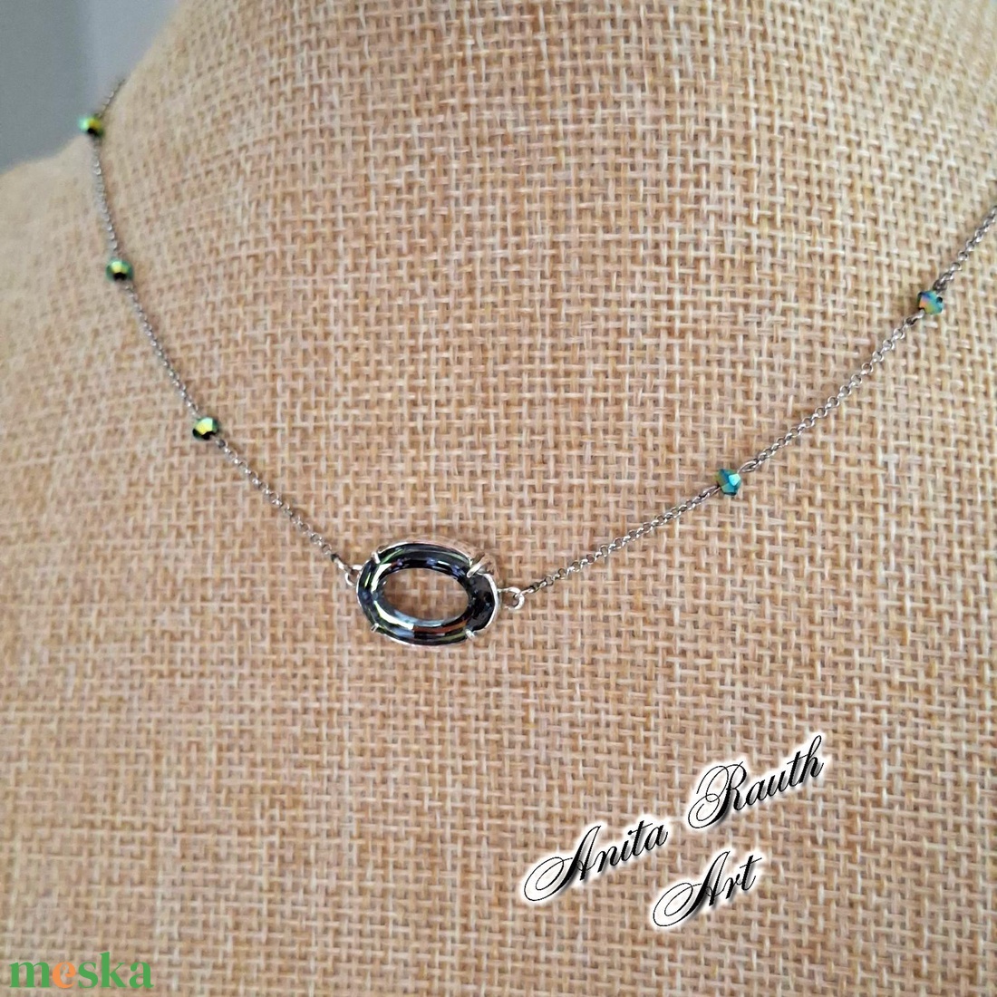 Swarovski köves ezüst nyaklánc - ékszer - nyaklánc - medálos nyaklánc - Meska.hu