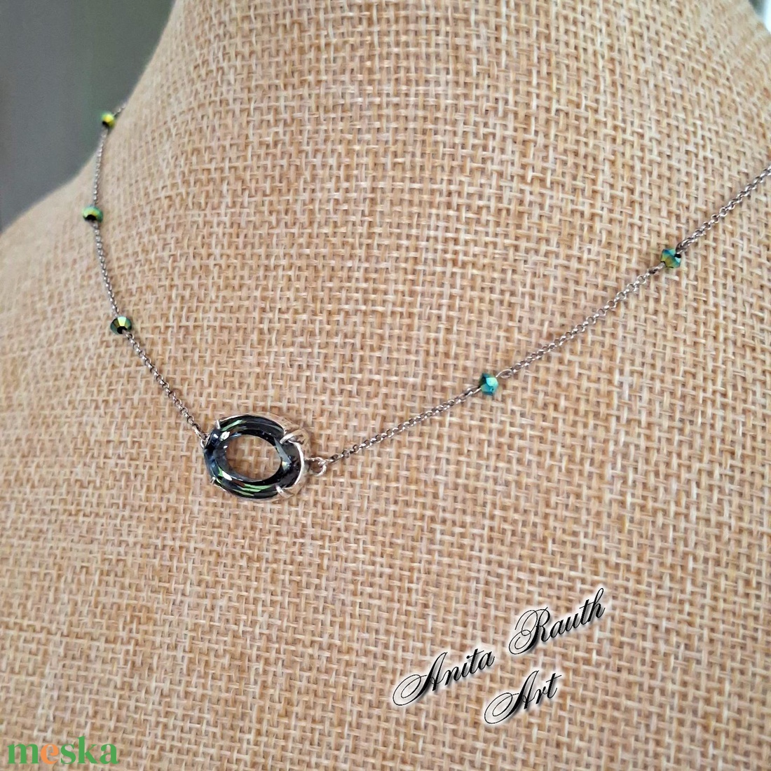 Swarovski köves ezüst nyaklánc - ékszer - nyaklánc - medálos nyaklánc - Meska.hu