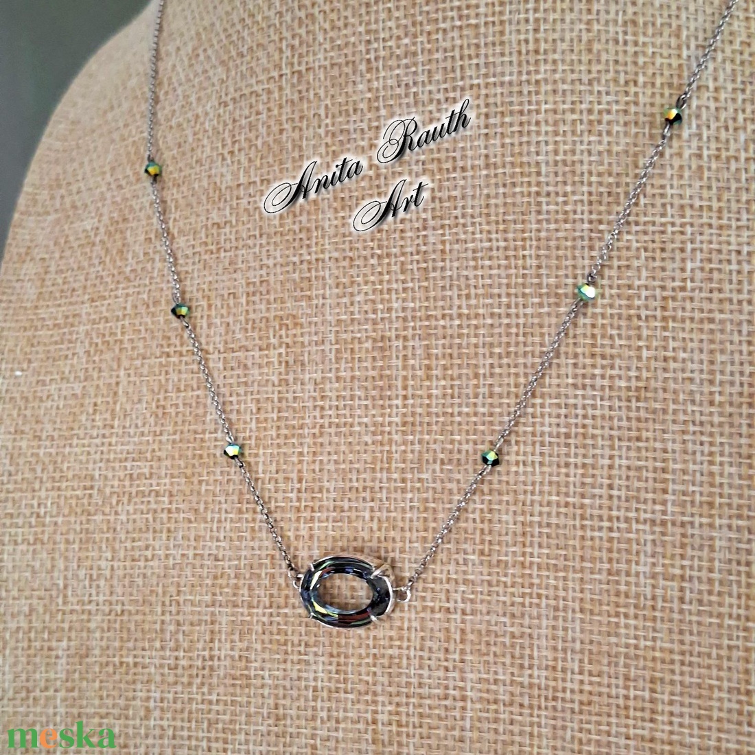 Swarovski köves ezüst nyaklánc - ékszer - nyaklánc - medálos nyaklánc - Meska.hu