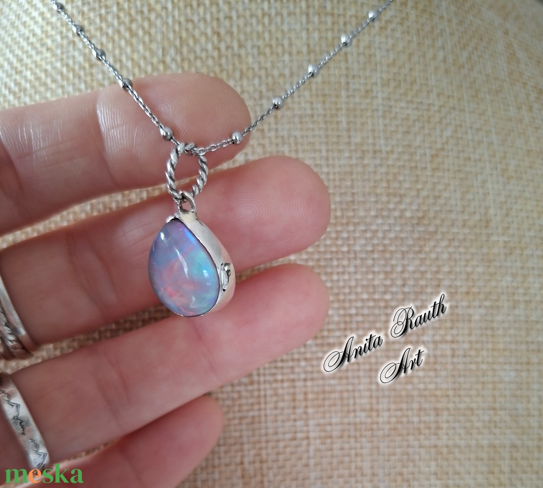 Aurora opál medál  - ékszer - nyaklánc - medál - Meska.hu
