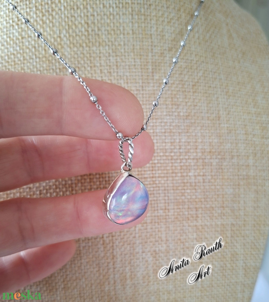 Aurora opál medál  - ékszer - nyaklánc - medál - Meska.hu