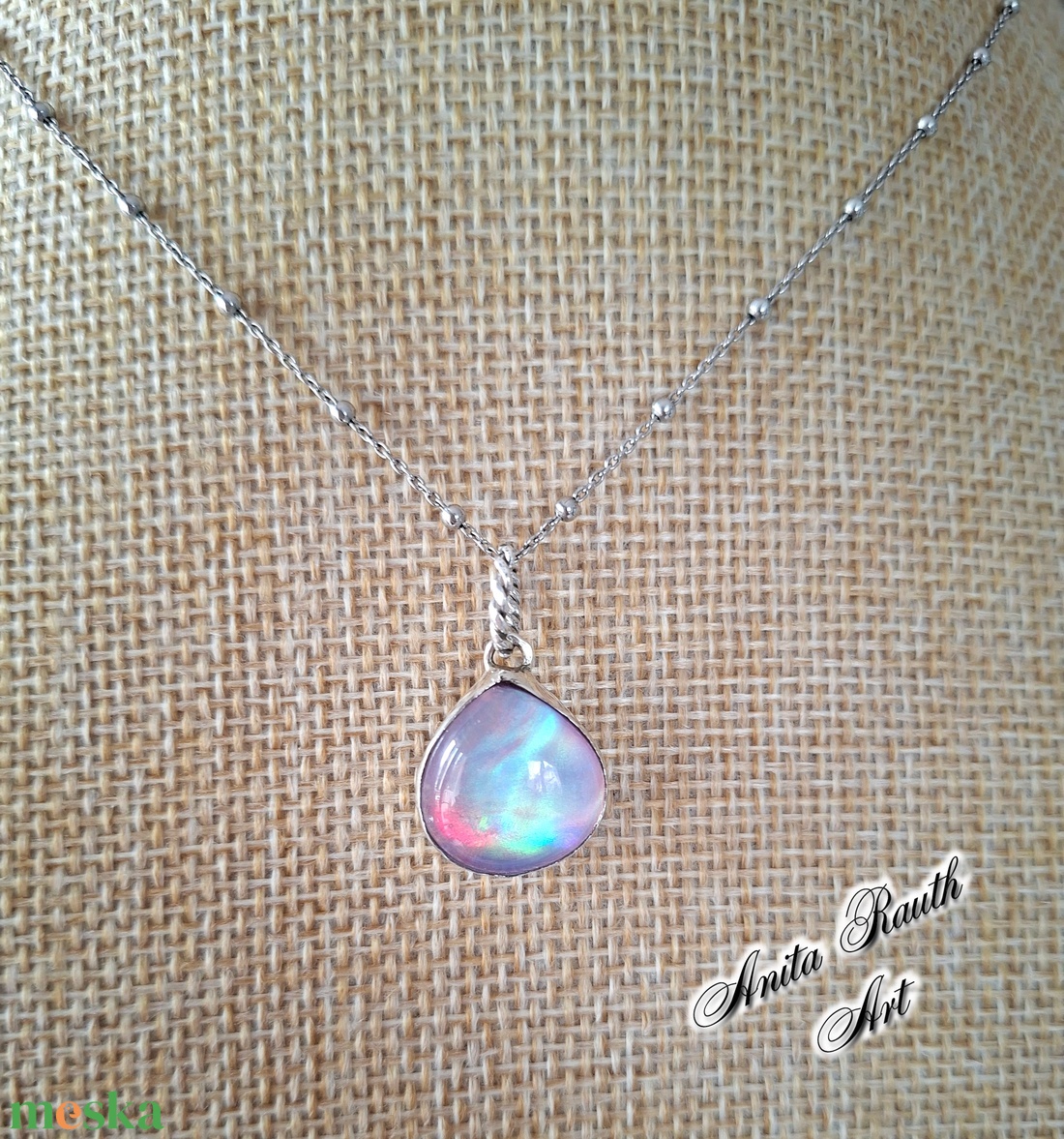 Aurora opál medál  - ékszer - nyaklánc - medál - Meska.hu