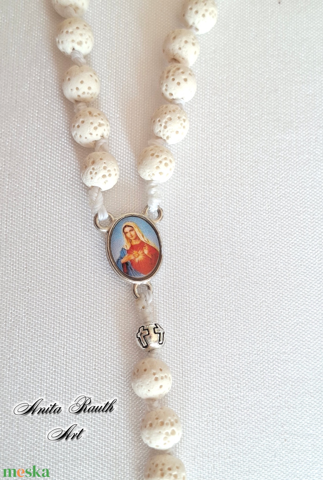 Rózsafüzér lávakő gyöngyökkel - otthon & életmód - vallás - lánc & füzér - Meska.hu