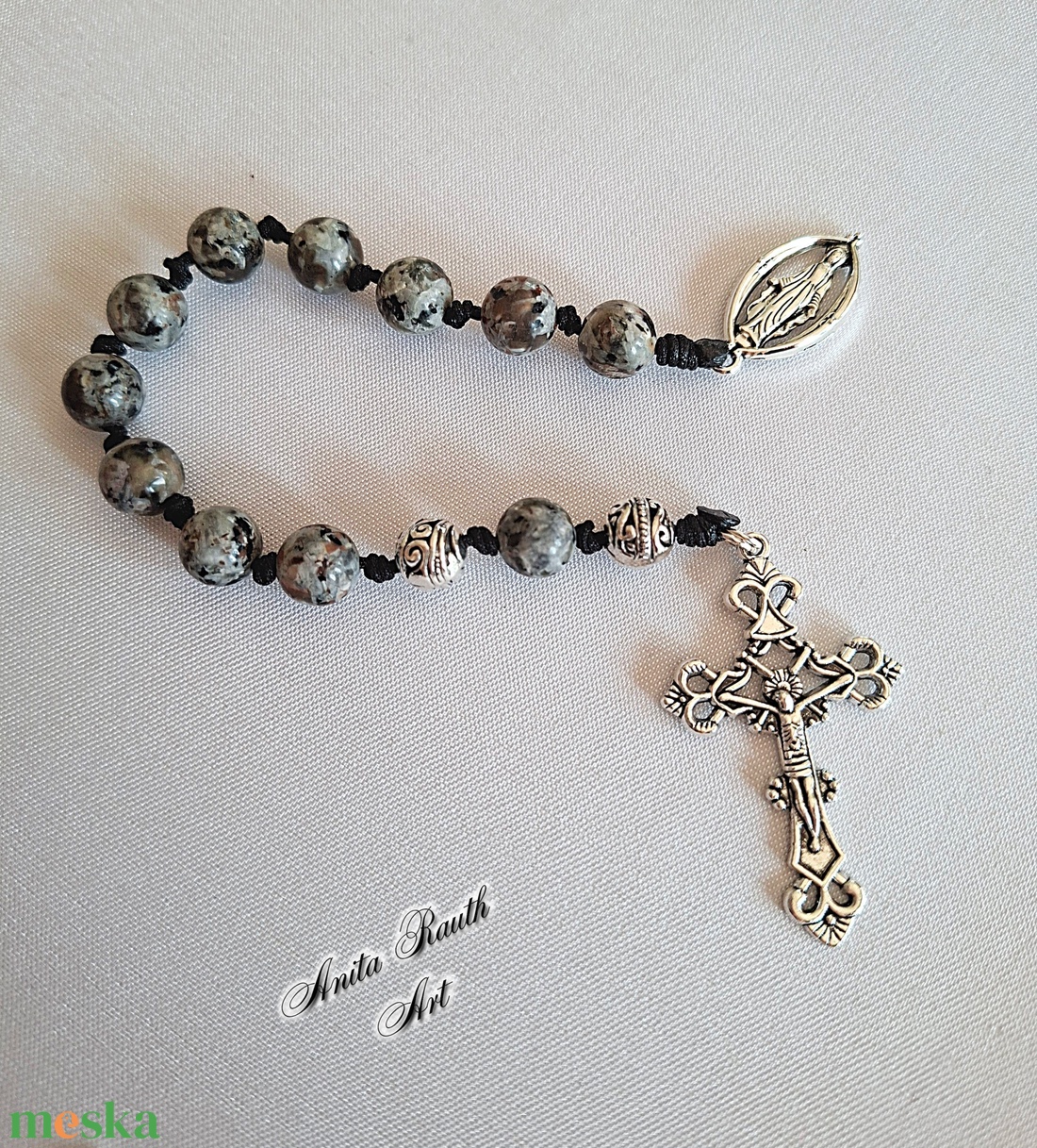 Rózsafüzér yooperlite gyöngyökkel - otthon & életmód - vallás - lánc & füzér - Meska.hu