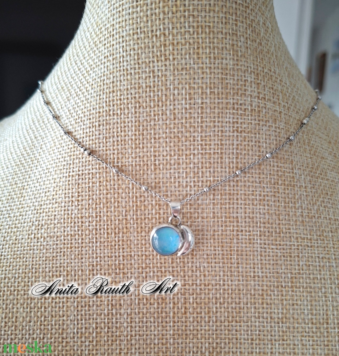 Aurora opál holdmedál - ékszer - nyaklánc - medál - Meska.hu