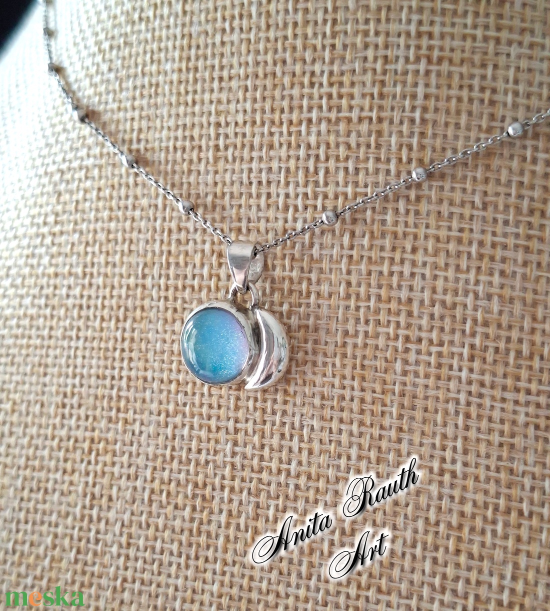 Aurora opál holdmedál - ékszer - nyaklánc - medál - Meska.hu