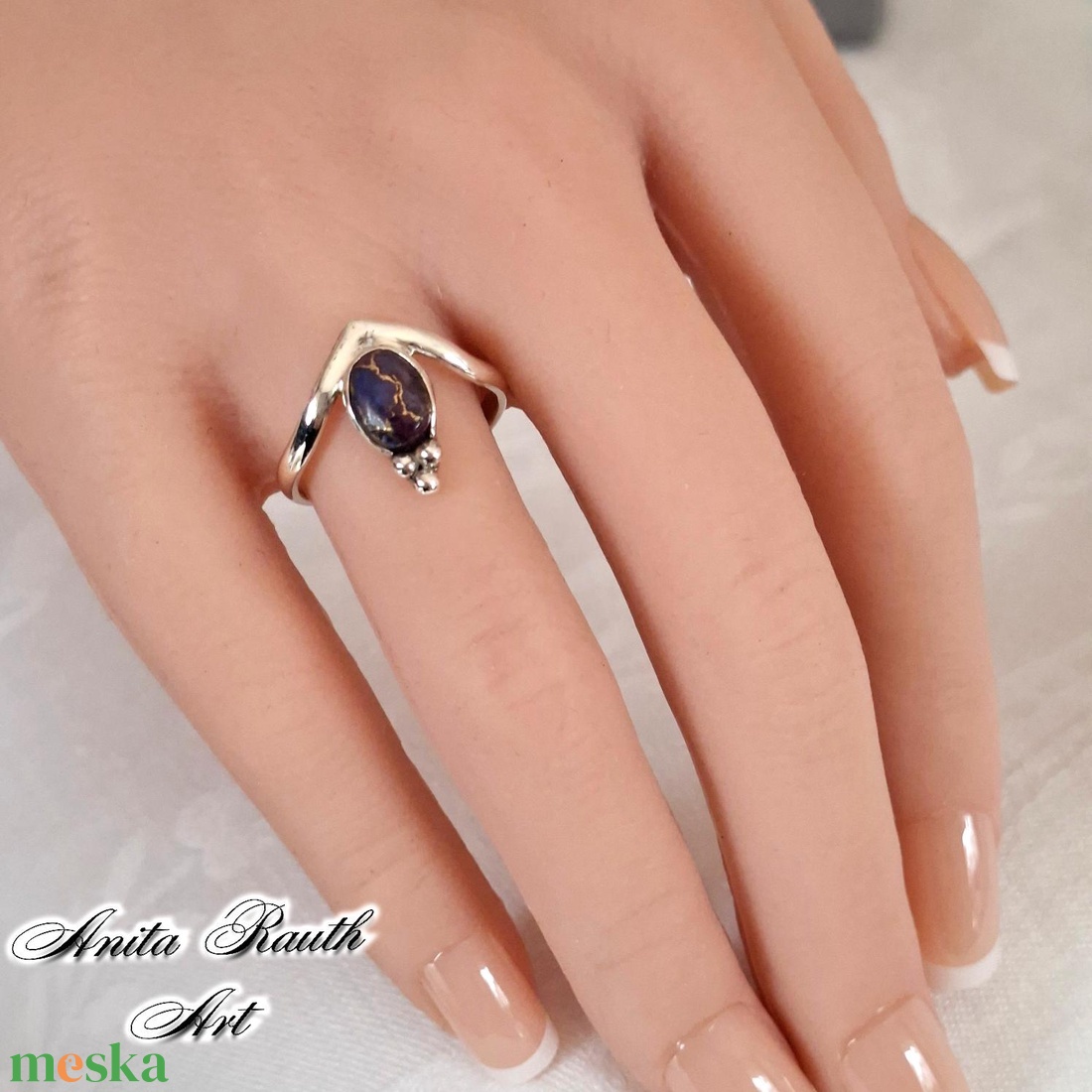 Lila türkiz gyűrű - ékszer - gyűrű - statement gyűrű - Meska.hu