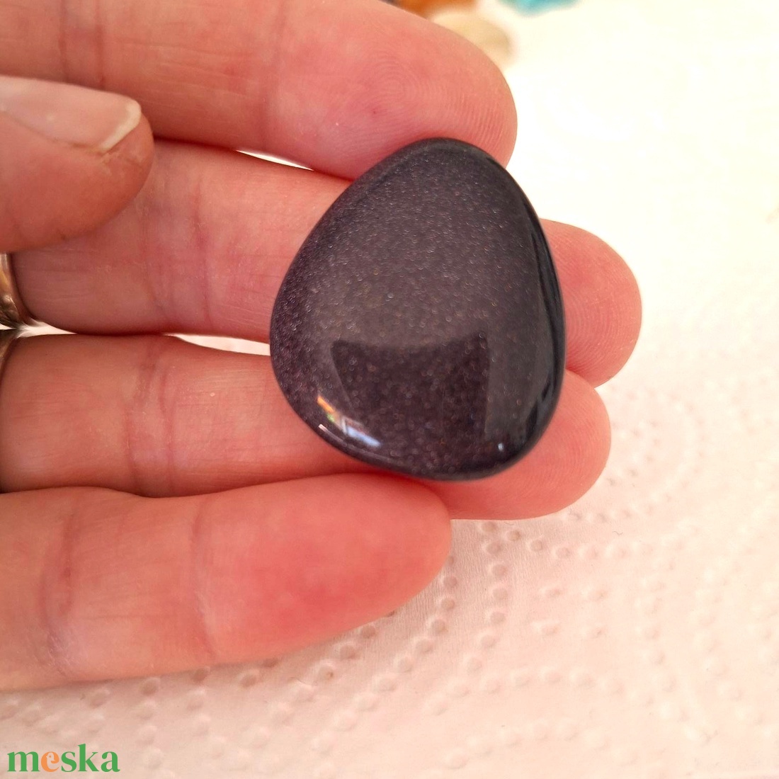 Blaufluss - kék homokkő  - kellékek & szerszámok - gyöngyfűzés kellékek - cabochon - Meska.hu