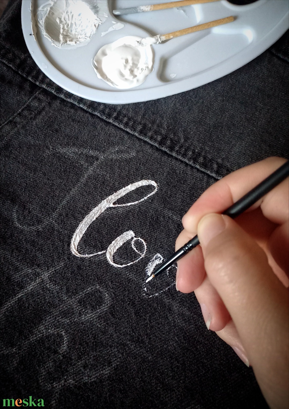 Festett farmerkabát - ruha & divat - női ruha - kabát - Meska.hu