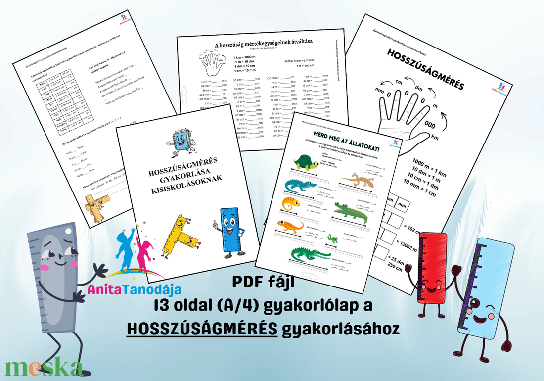 Hosszúságmérés gyakorlása kisiskolásoknak - játék & sport - készségfejlesztő és logikai játék - oktató játékok - Meska.hu