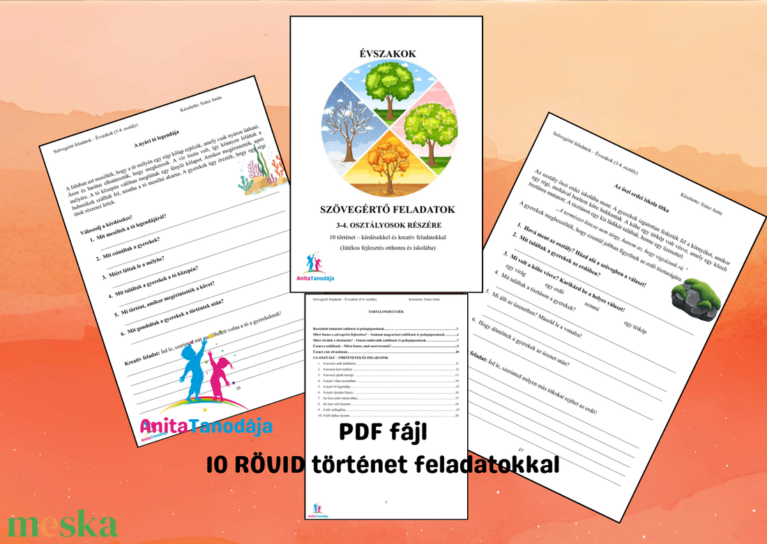 Szövegértő feladatok - Évszakok (3-4.osztályosok részére) - játék & sport - készségfejlesztő és logikai játék - oktató játékok - Meska.hu