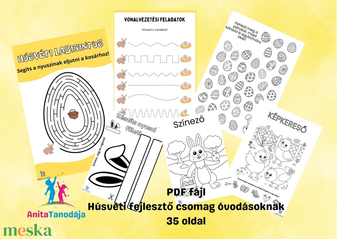 Húsvéti fejlesztő csomag óvodásoknak - játék & sport - készségfejlesztő és logikai játék - oktató játékok - Meska.hu