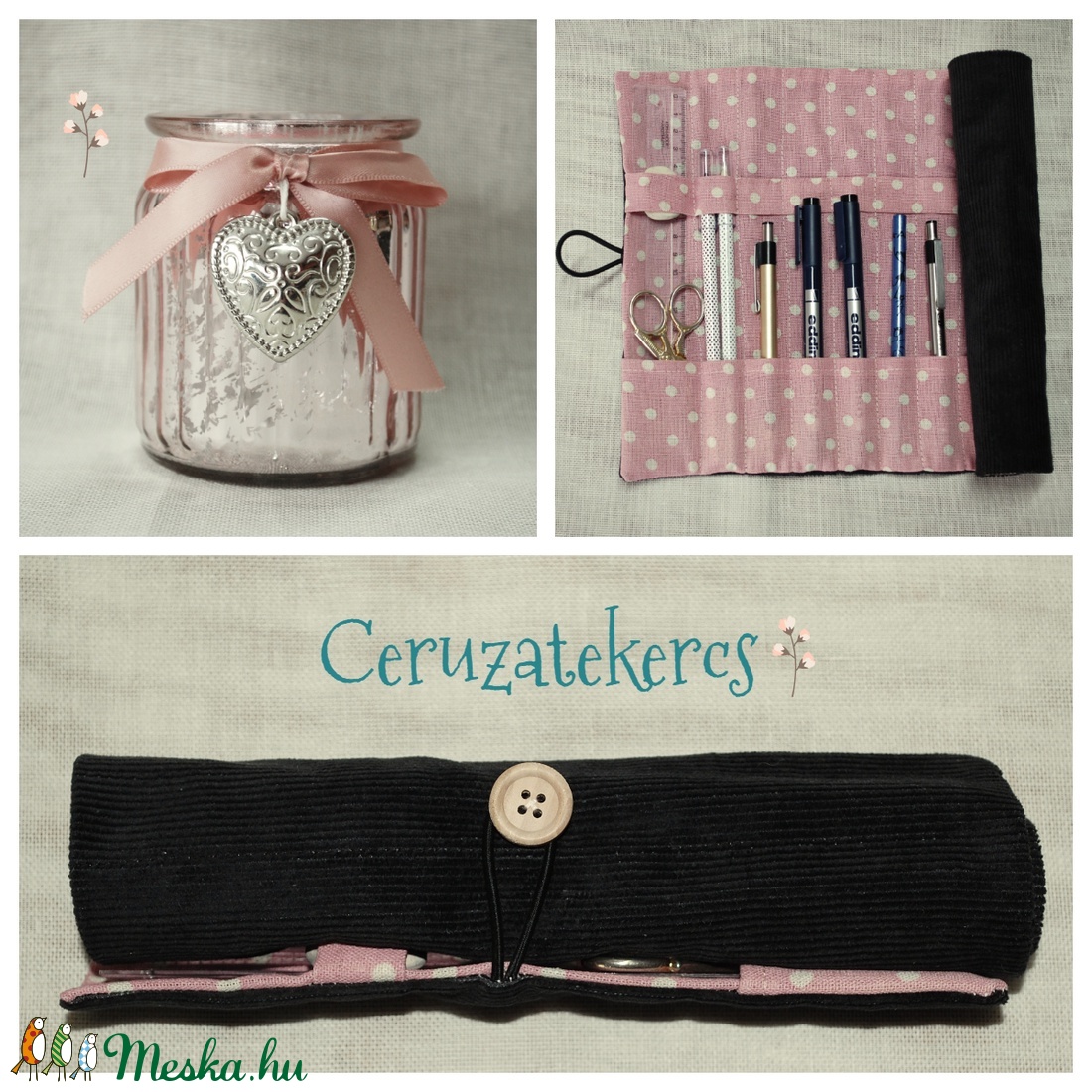 Kontraszt - Ceruzatekercs - otthon & életmód - papír, írószer - tolltartó & ceruzatekercs - Meska.hu