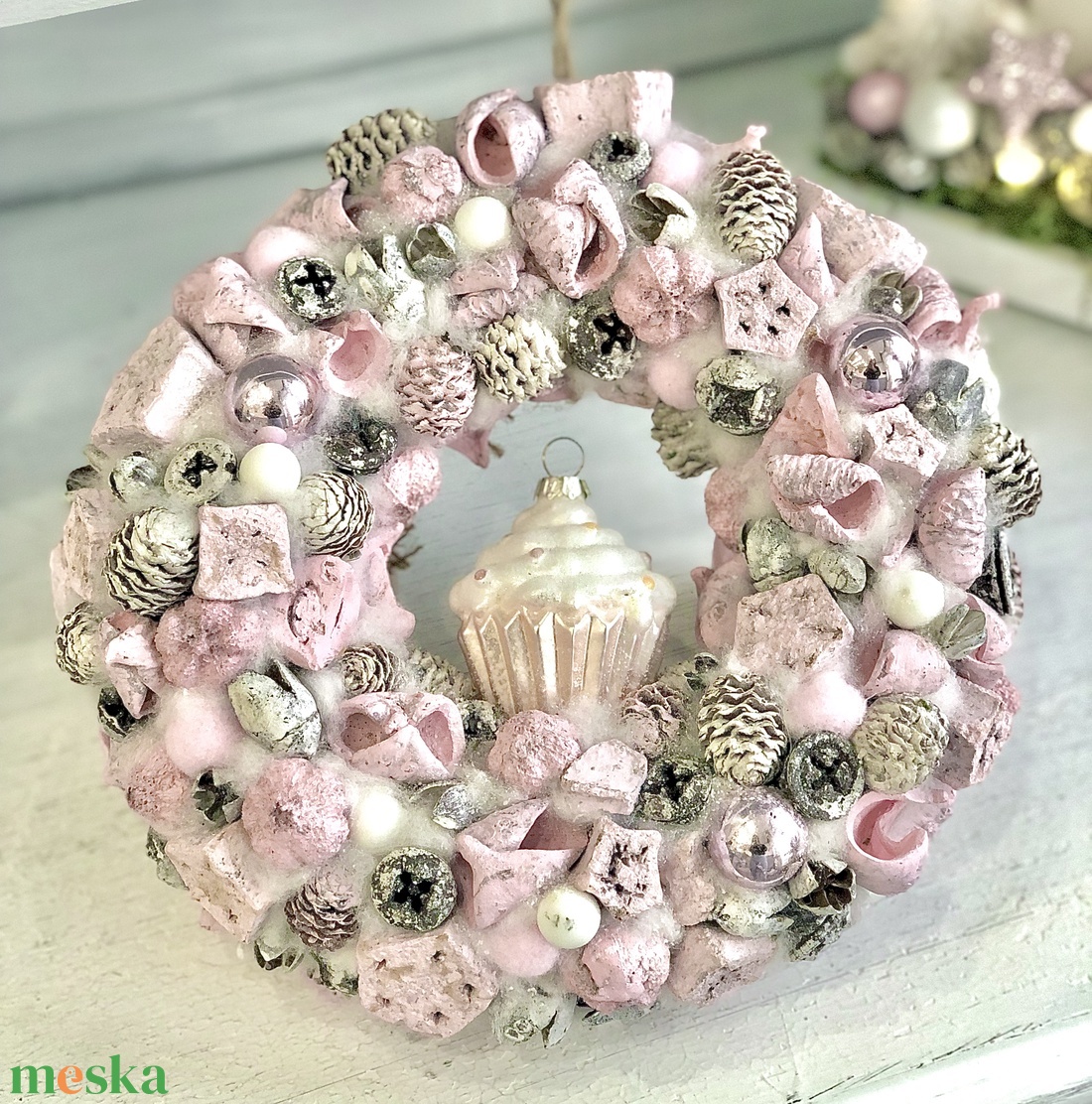 Pink sütis kopogtató - karácsony - adventi díszek - adventi ajtódísz - Meska.hu Pink sütis kopogtató - karácsony - adventi díszek - adventi ajtódísz - Meska.hu
