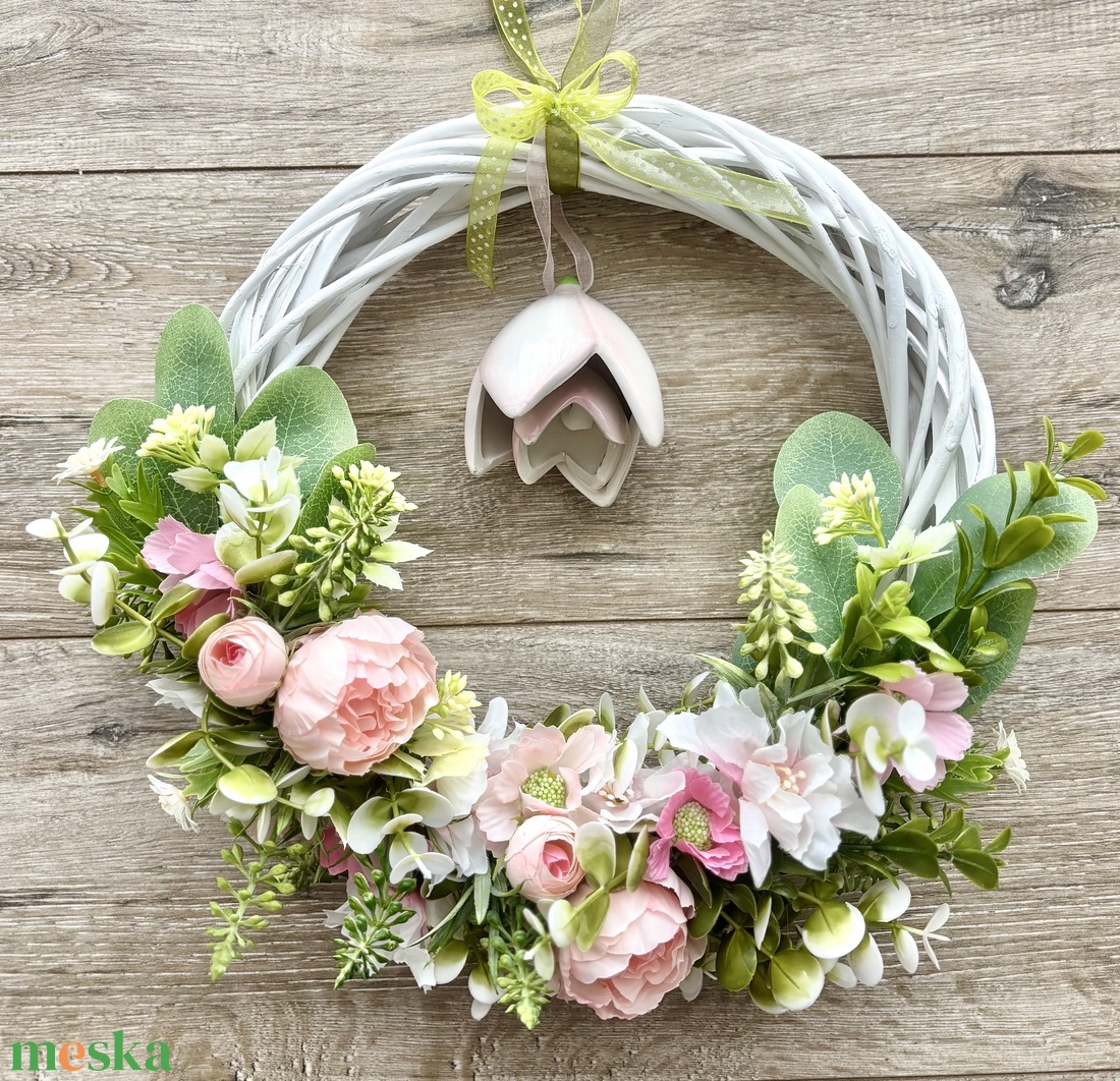 Tavaszi vir�gos kopogtató  - otthon & életmód - dekoráció - ajtó- és ablak dekoráció - ajtódísz & kopogtató - Meska.hu