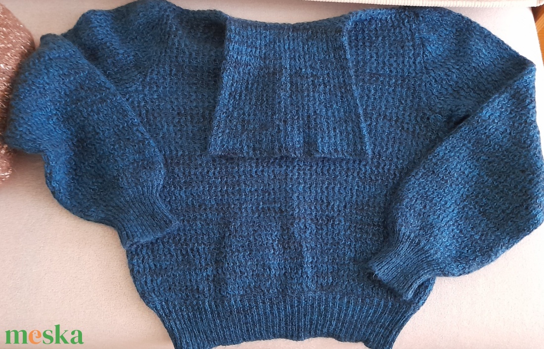 Kék melegség  - ruha & divat - női ruha - pulóver - Meska.hu