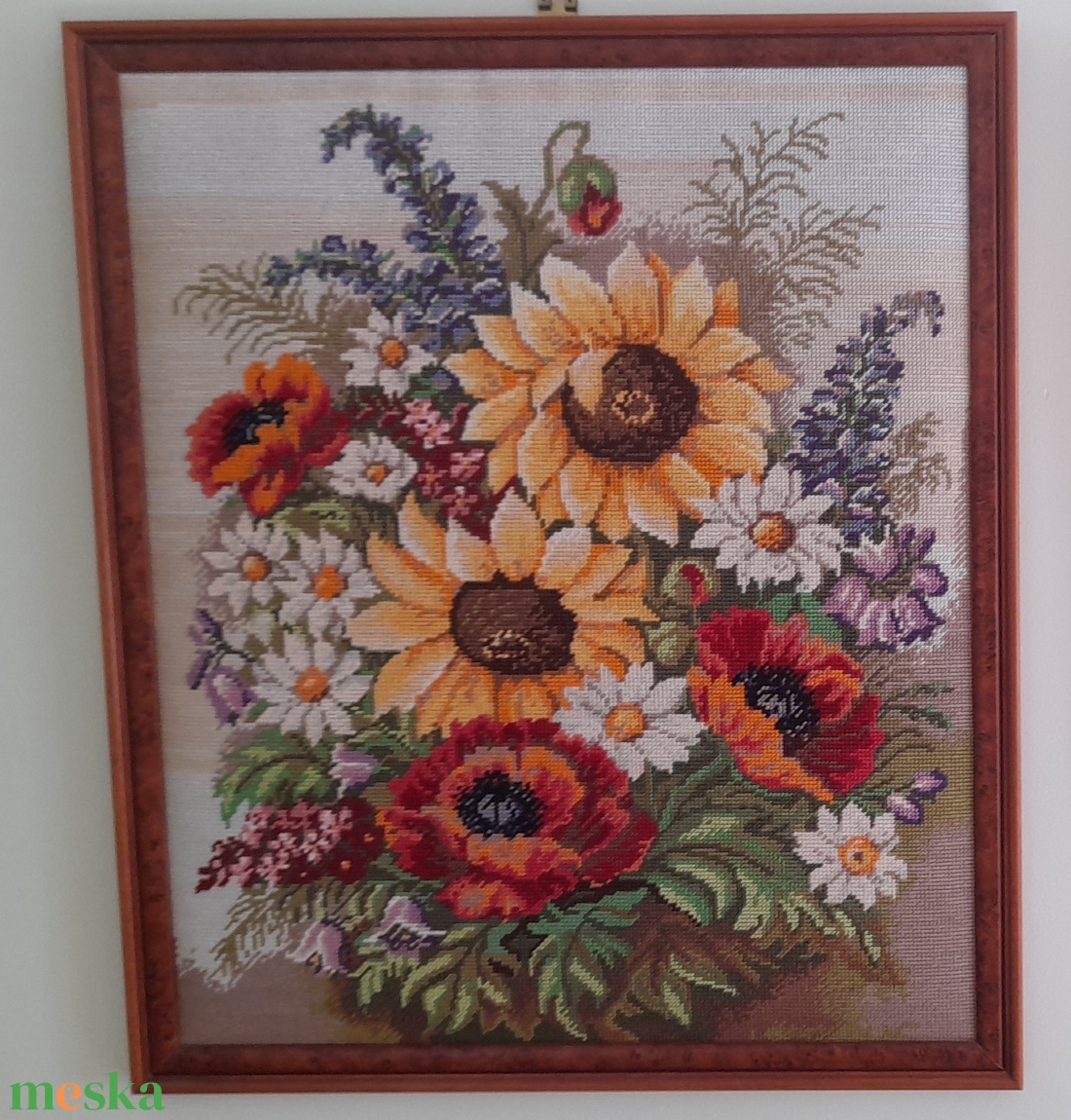Napraforgó - művészet - textilkép - gobelin - Meska.hu