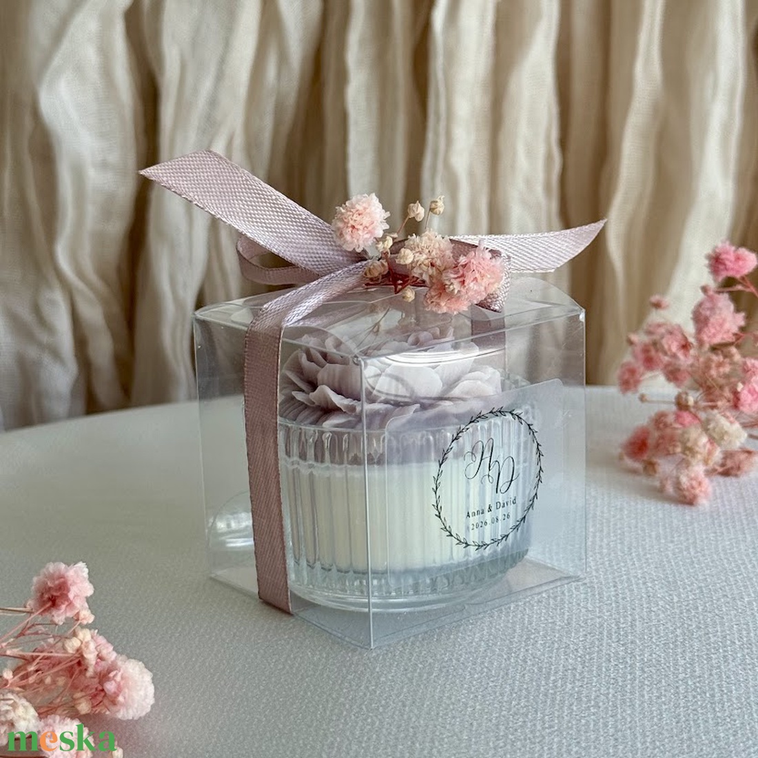 Esküvői köszönőajándék gyertya � egyedi felirattal � szójaviasz - esküvő - emlék & ajándék - köszönőajándék - Meska.hu