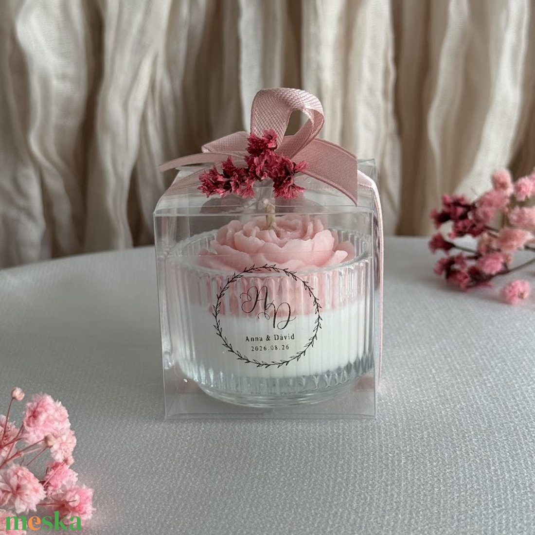 Esküvői köszönőajándék gyertya � egyedi felirattal � szójaviasz - esküvő - emlék & ajándék - köszönőajándék - Meska.hu