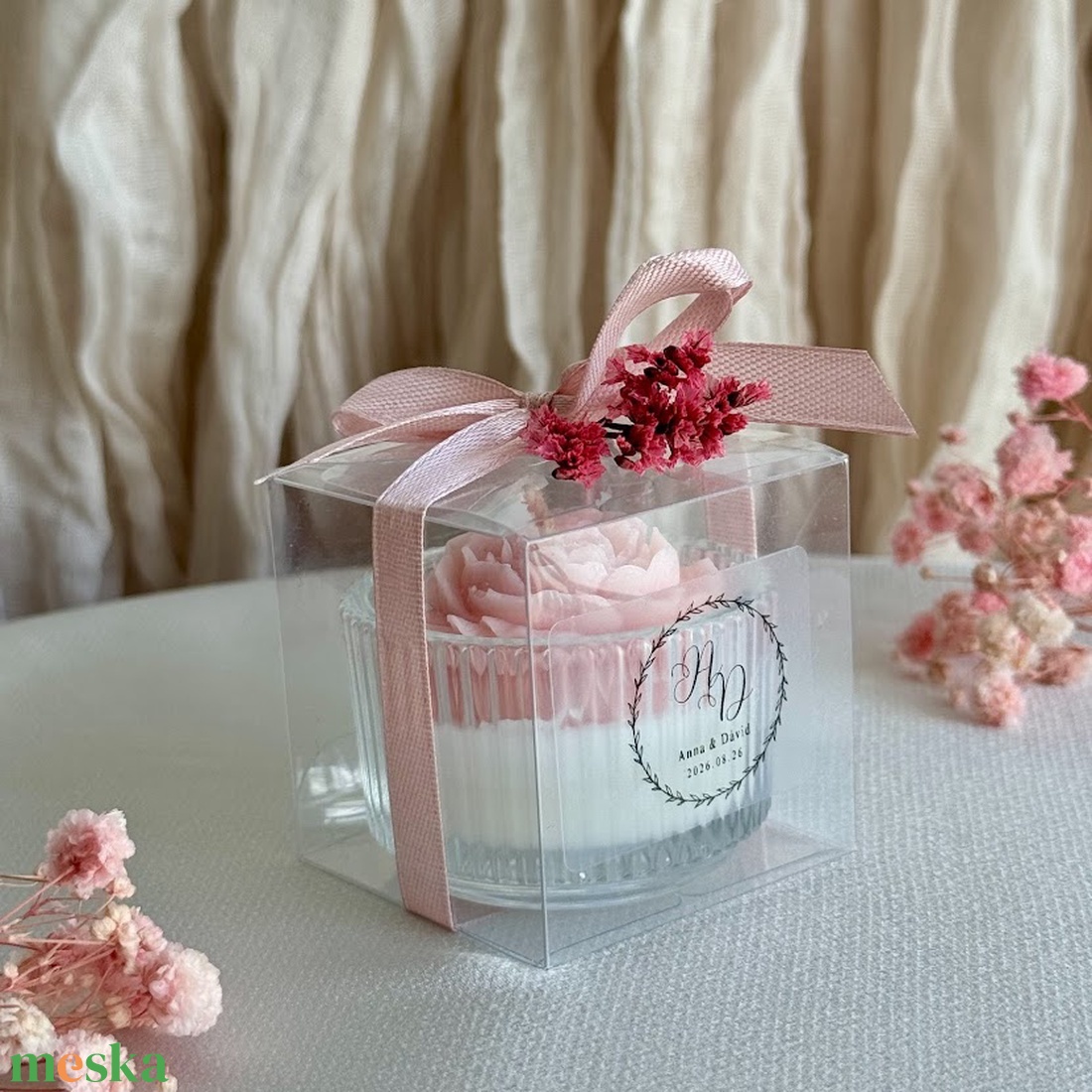 Esküvői köszönőajándék gyertya � egyedi felirattal � szójaviasz - esküvő - emlék & ajándék - köszönőajándék - Meska.hu