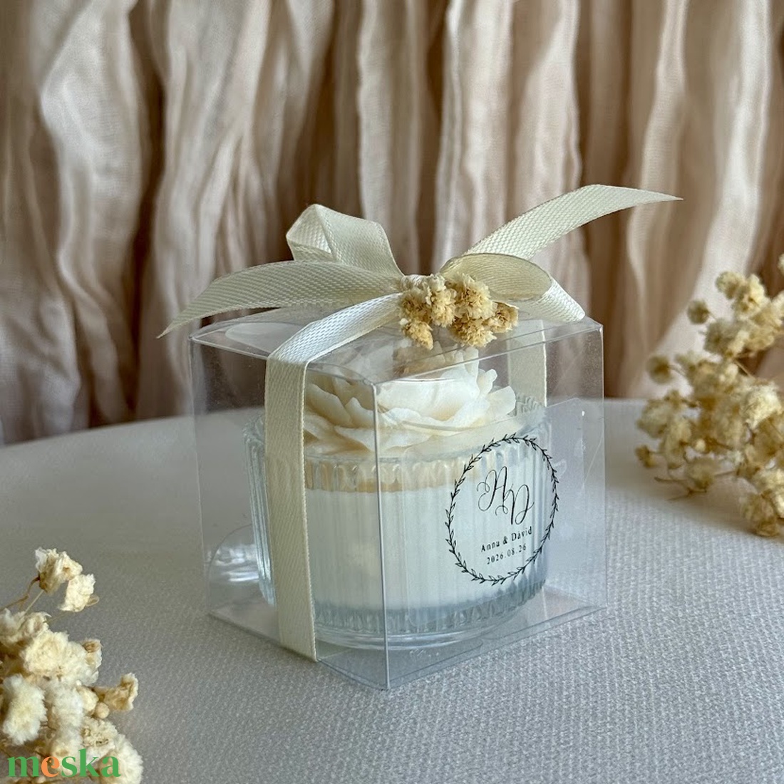 Esküvői köszönőajándék gyertya � egyedi felirattal � szójaviasz - esküvő - emlék & ajándék - köszönőajándék - Meska.hu