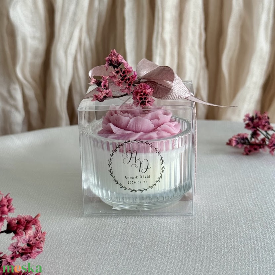 Esküvői köszönőajándék gyertya � egyedi felirattal � szójaviasz - esküvő - emlék & ajándék - köszönőajándék - Meska.hu