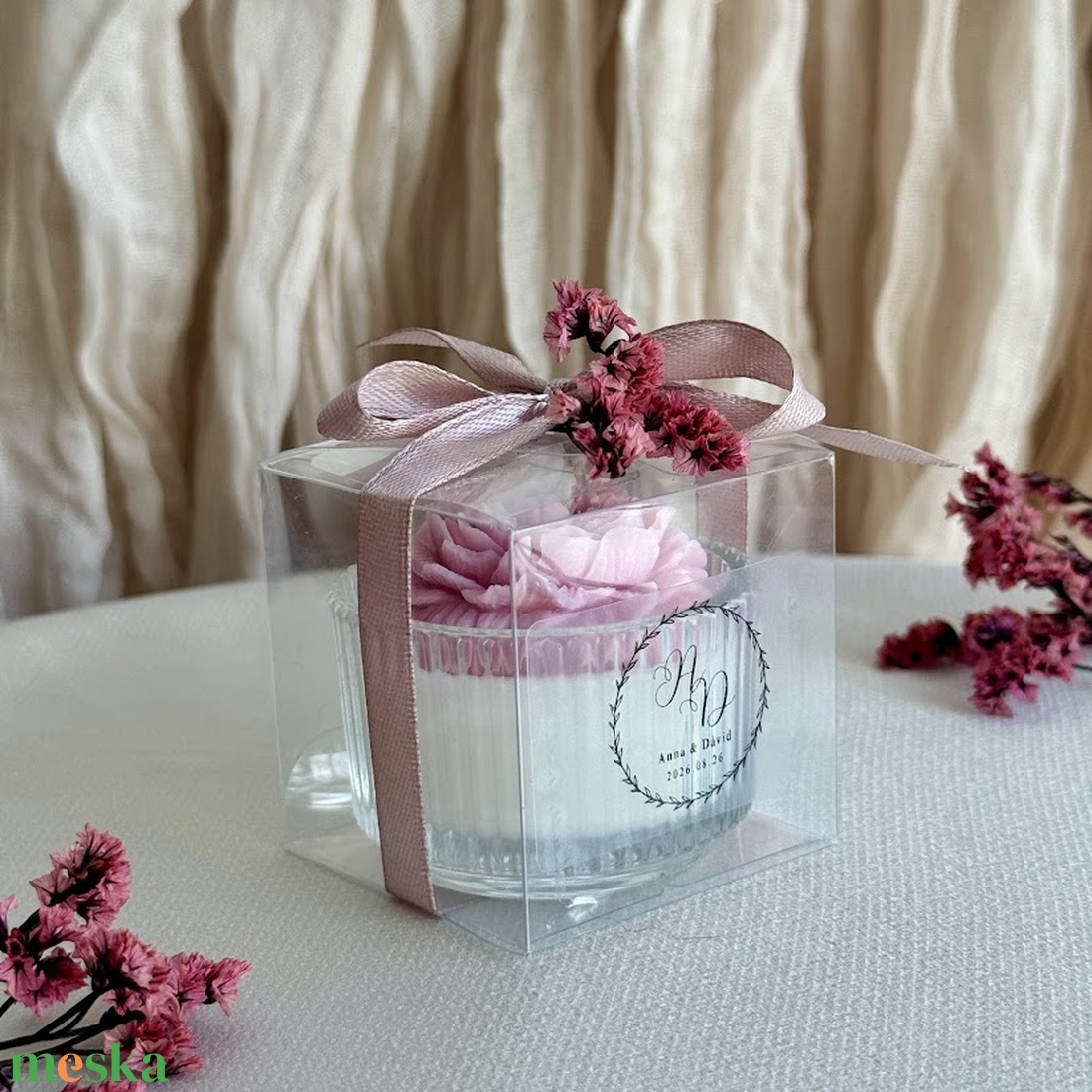 Esküvői köszönőajándék gyertya � egyedi felirattal � szójaviasz - esküvő - emlék & ajándék - köszönőajándék - Meska.hu