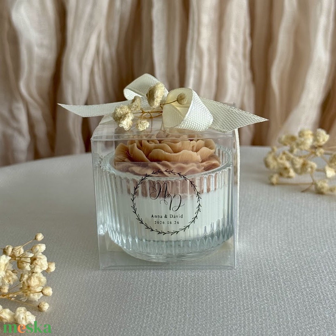 Esküvői köszönőajándék gyertya � egyedi felirattal � szójaviasz - esküvő - emlék & ajándék - köszönőajándék - Meska.hu