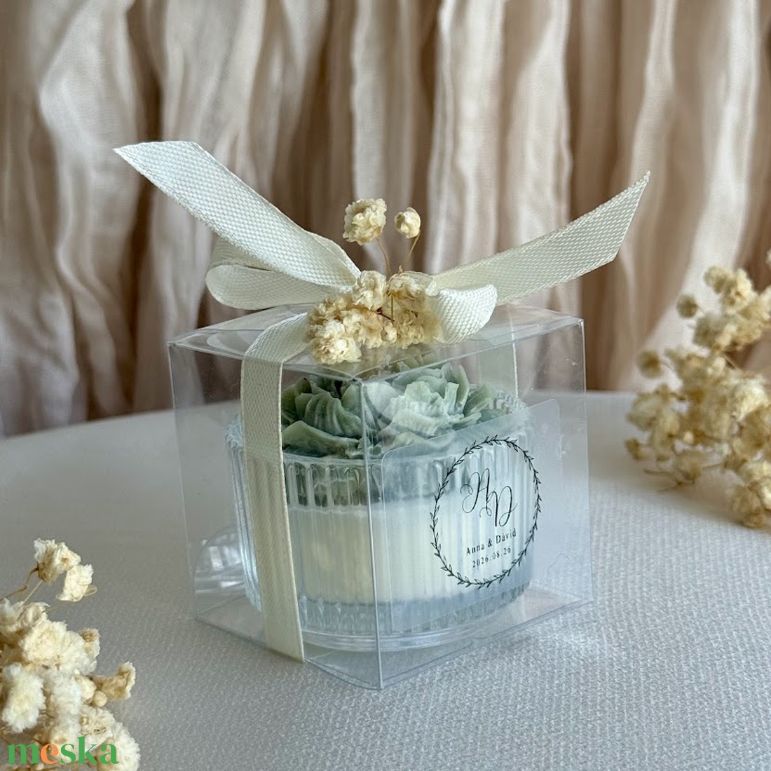 Esküvői köszönőajándék gyertya � egyedi felirattal � szójaviasz - esküvő - emlék & ajándék - köszönőajándék - Meska.hu