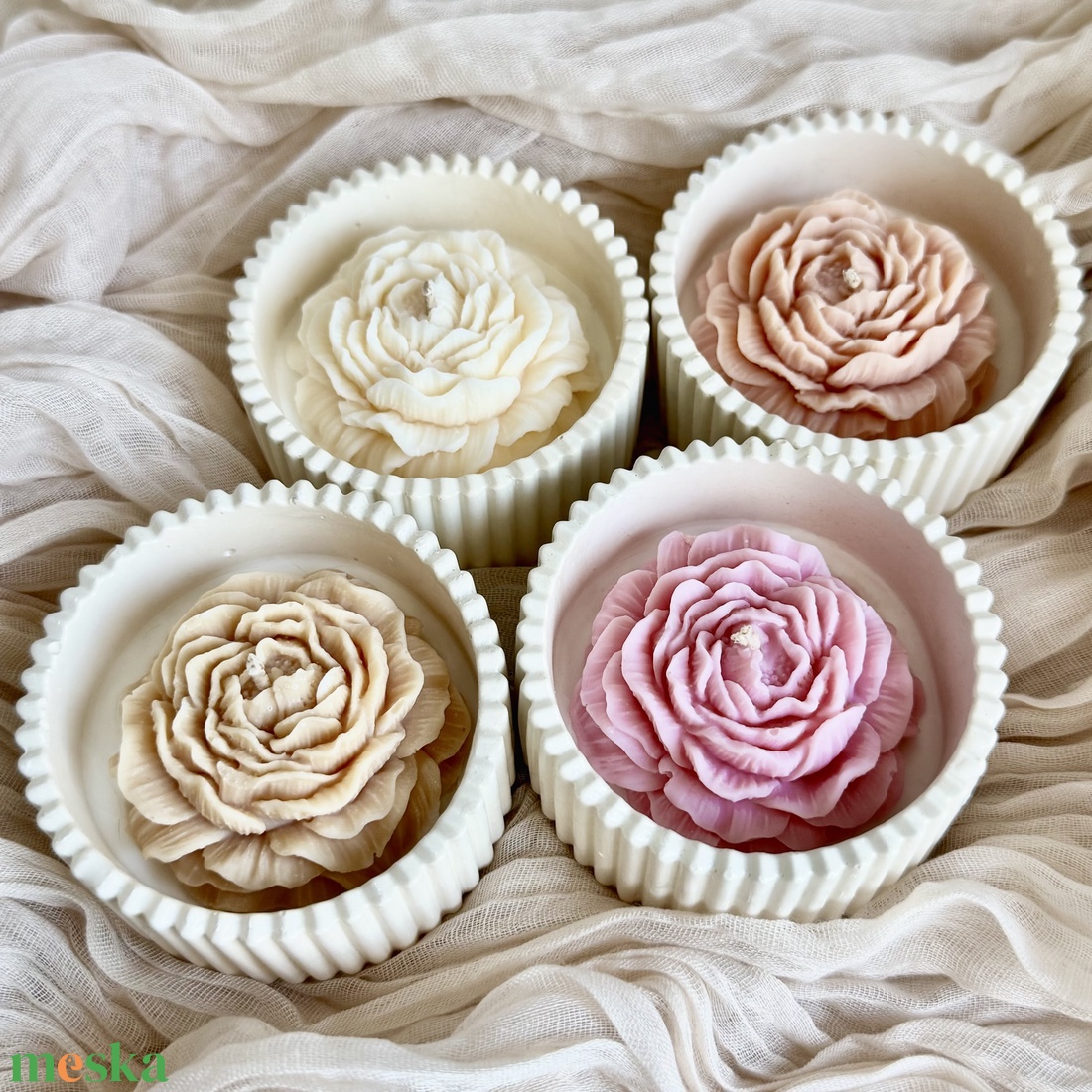 Gyertyatál - Kerti Rózsa - otthon & életmód - gyertya, illat, aroma - gyertya - Meska.hu