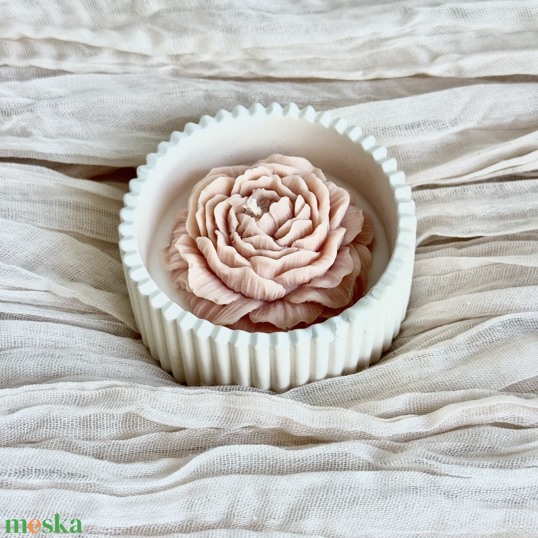 Gyertyatál - Kerti Rózsa - otthon & életmód - gyertya, illat, aroma - gyertya - Meska.hu