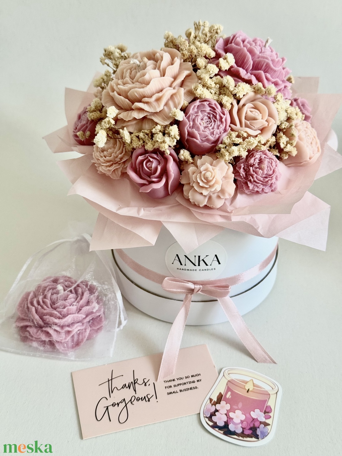 Gyertya Virág Box - otthon & életmód - dekoráció - dísztárgy - Meska.hu