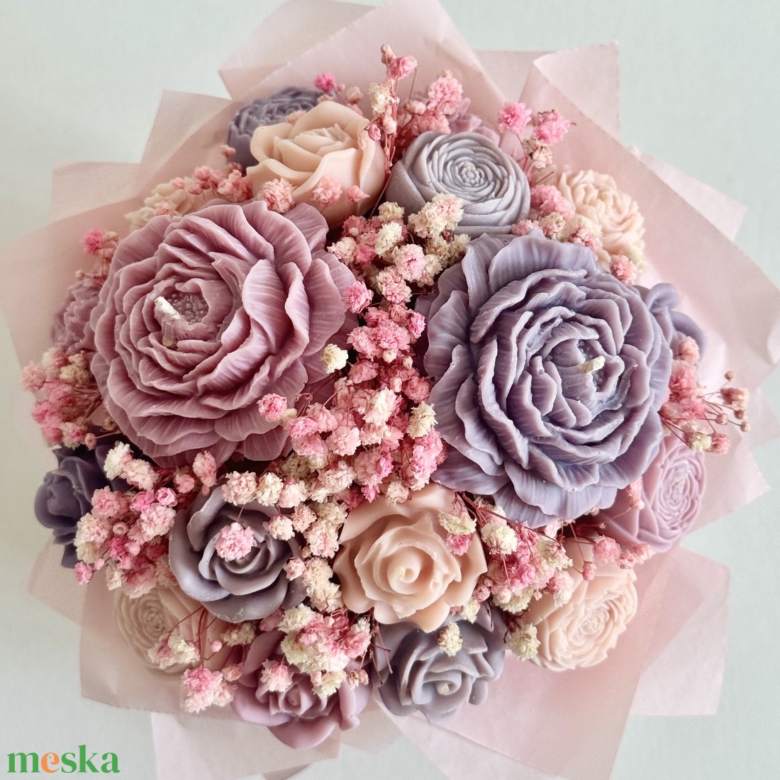 Gyertya Virág Box - otthon & életmód - virágdekoráció - virágok - virágbox - Meska.hu