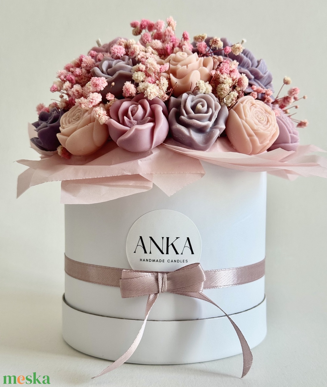 Gyertya Virág Box - otthon & életmód - virágdekoráció - virágok - virágbox - Meska.hu