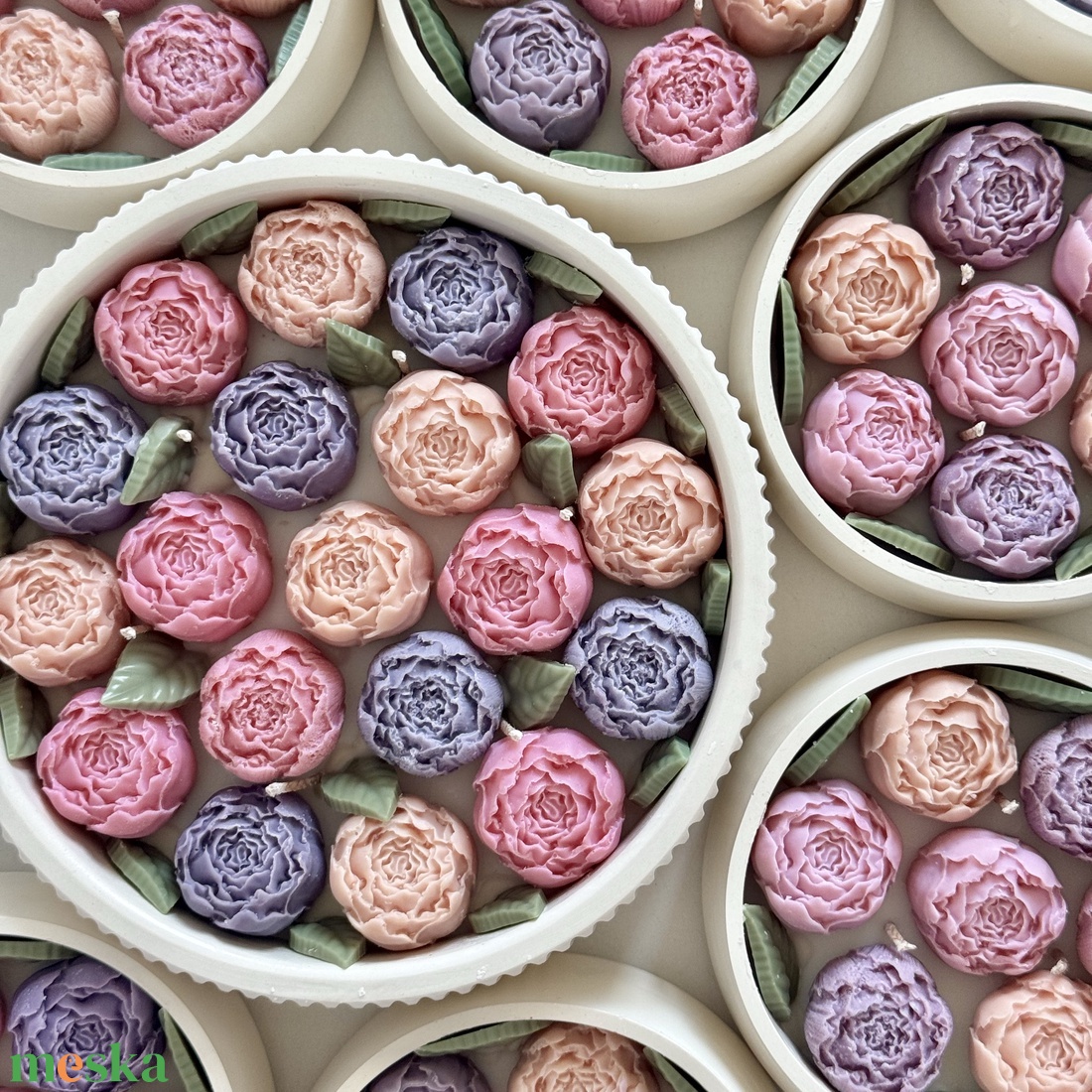 Gyertya Virágoskert Kerámia Tálban - otthon & életmód - gyertya, illat, aroma - gyertya - Meska.hu