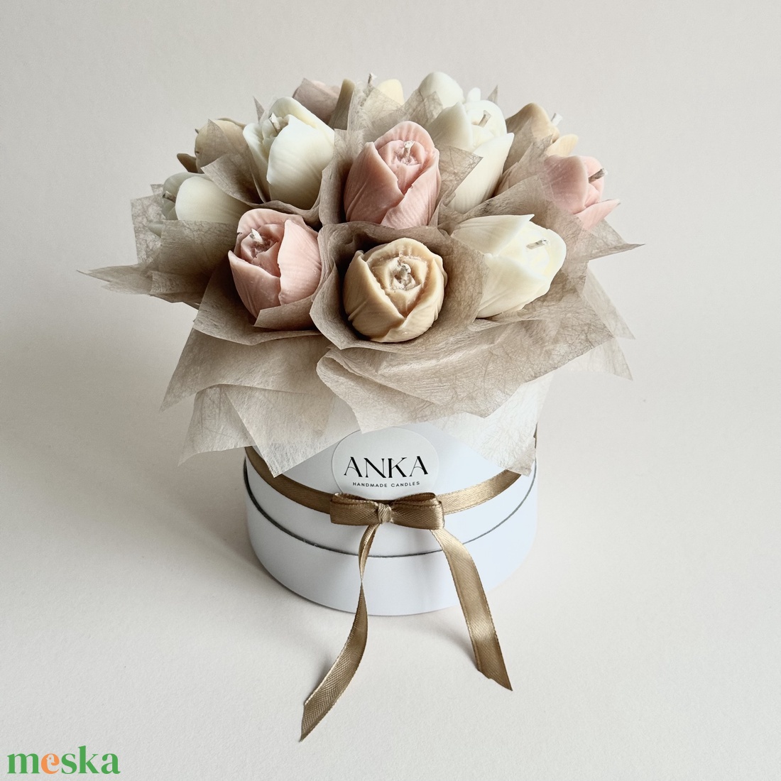 Gyertya Virág Box - otthon & életmód - virágdekoráció - virágok - virágbox - Meska.hu