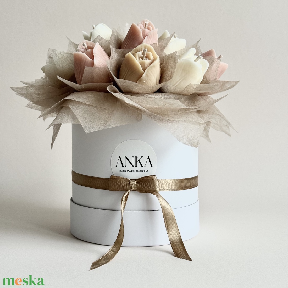 Gyertya Virág Box - otthon & életmód - virágdekoráció - virágok - virágbox - Meska.hu