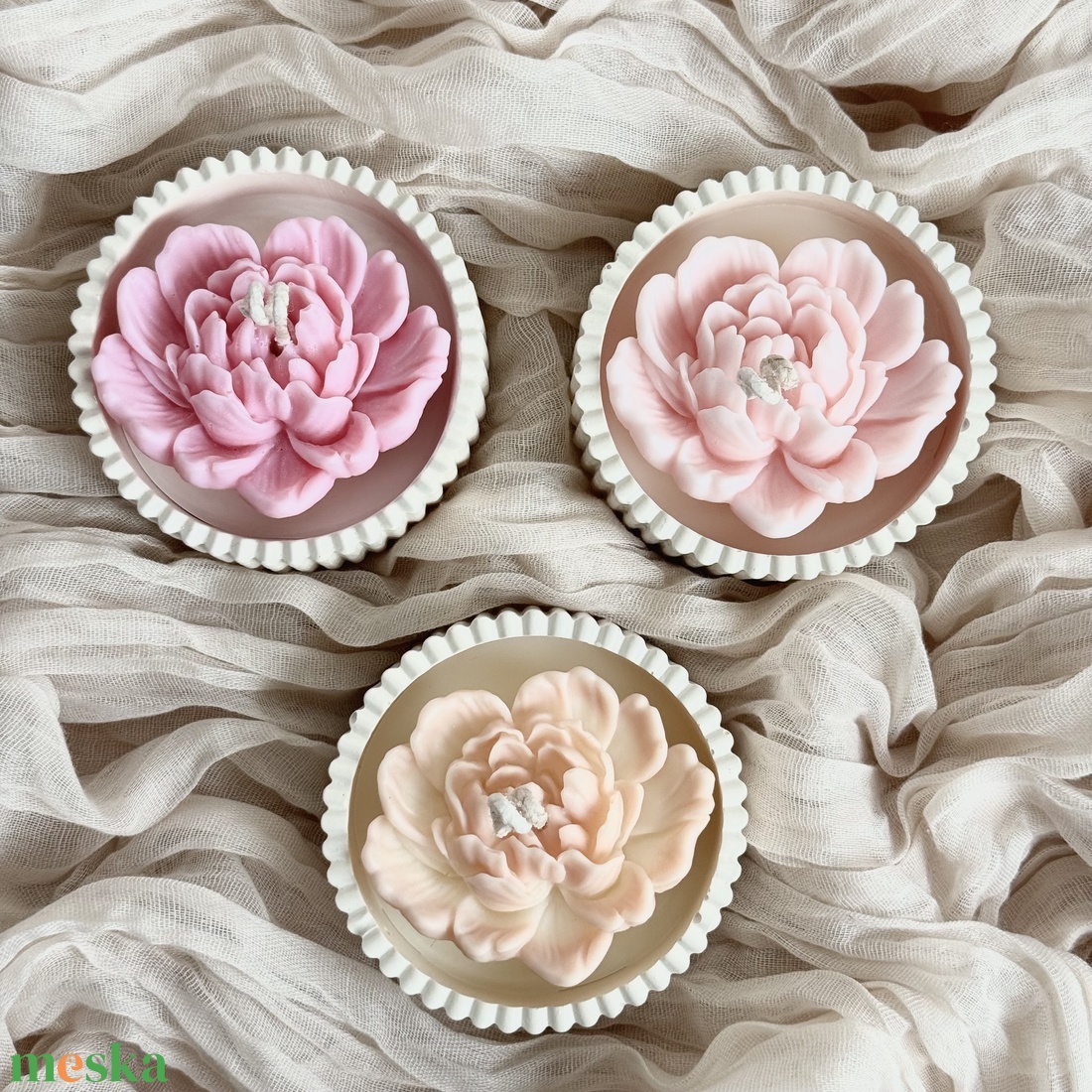 Gyertyatál - Bazsarózsa - otthon & életmód - gyertya, illat, aroma - gyertya - Meska.hu