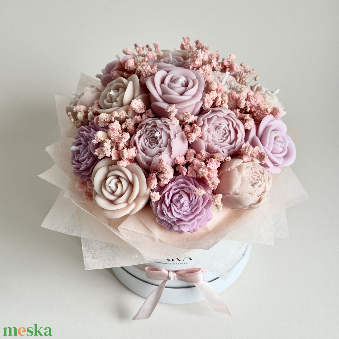 Gyertya Virág Box - esküvő - emlék & ajándék - köszönőajándék - Meska.hu