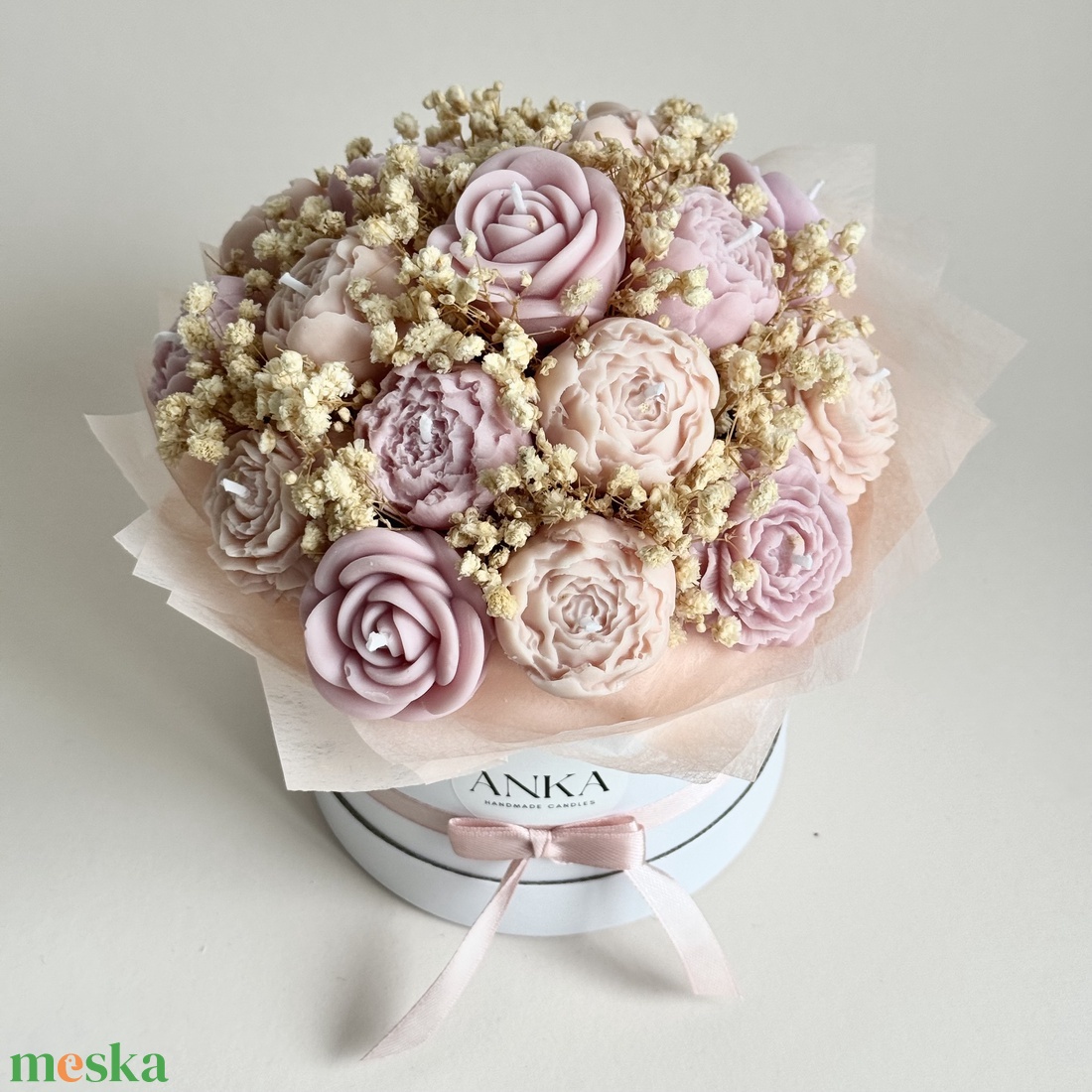 Gyertya Virág Box - esküvő - emlék & ajándék - köszönőajándék - Meska.hu