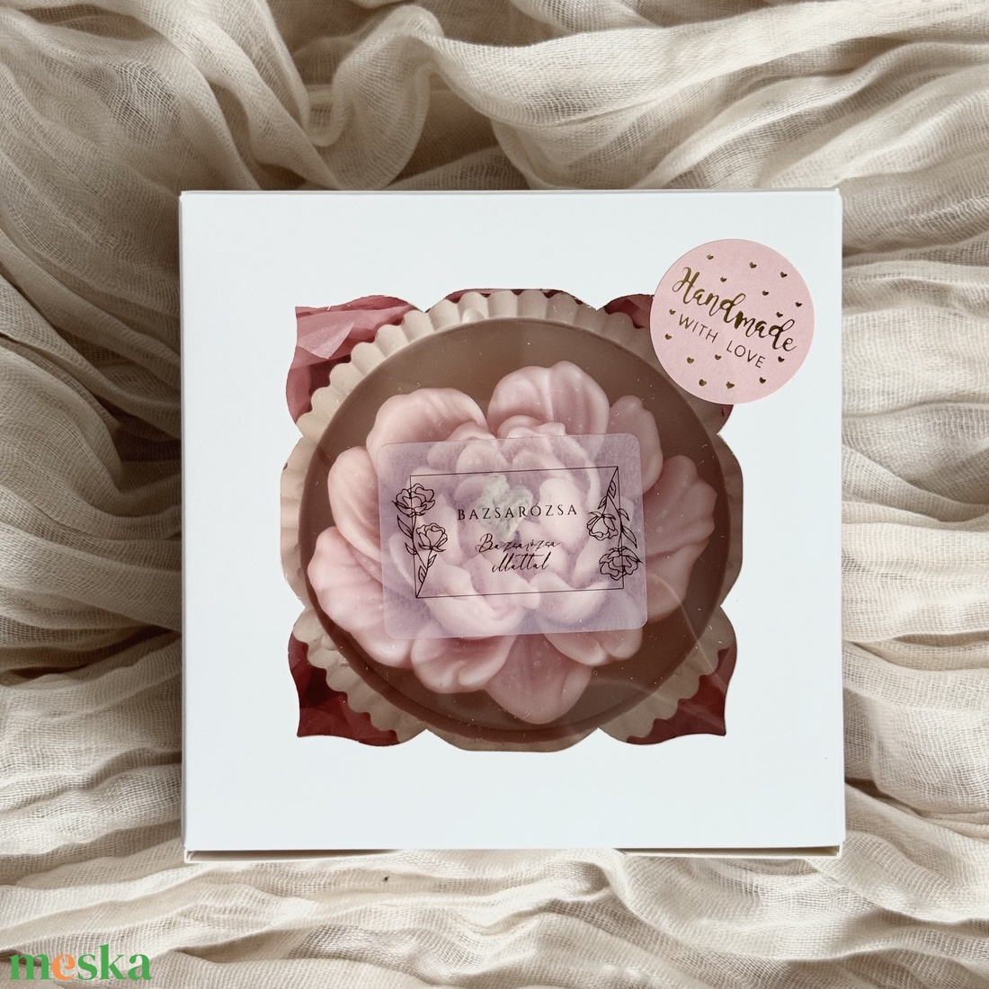 Gyertyatál - Bazsarózsa - otthon & életmód - gyertya, illat, aroma - gyertya - Meska.hu