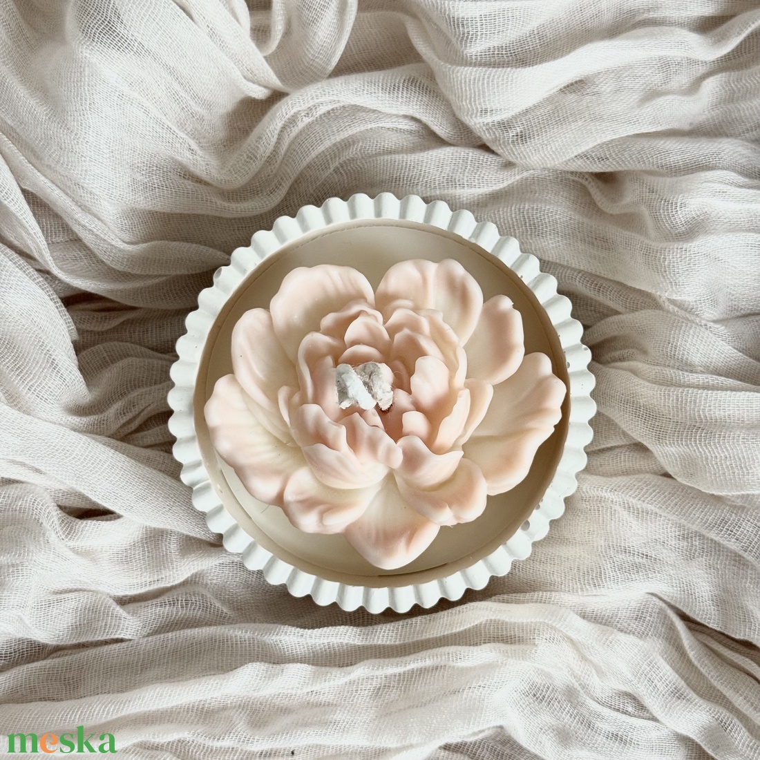 Gyertyatál - Bazsarózsa - otthon & életmód - gyertya, illat, aroma - gyertya - Meska.hu