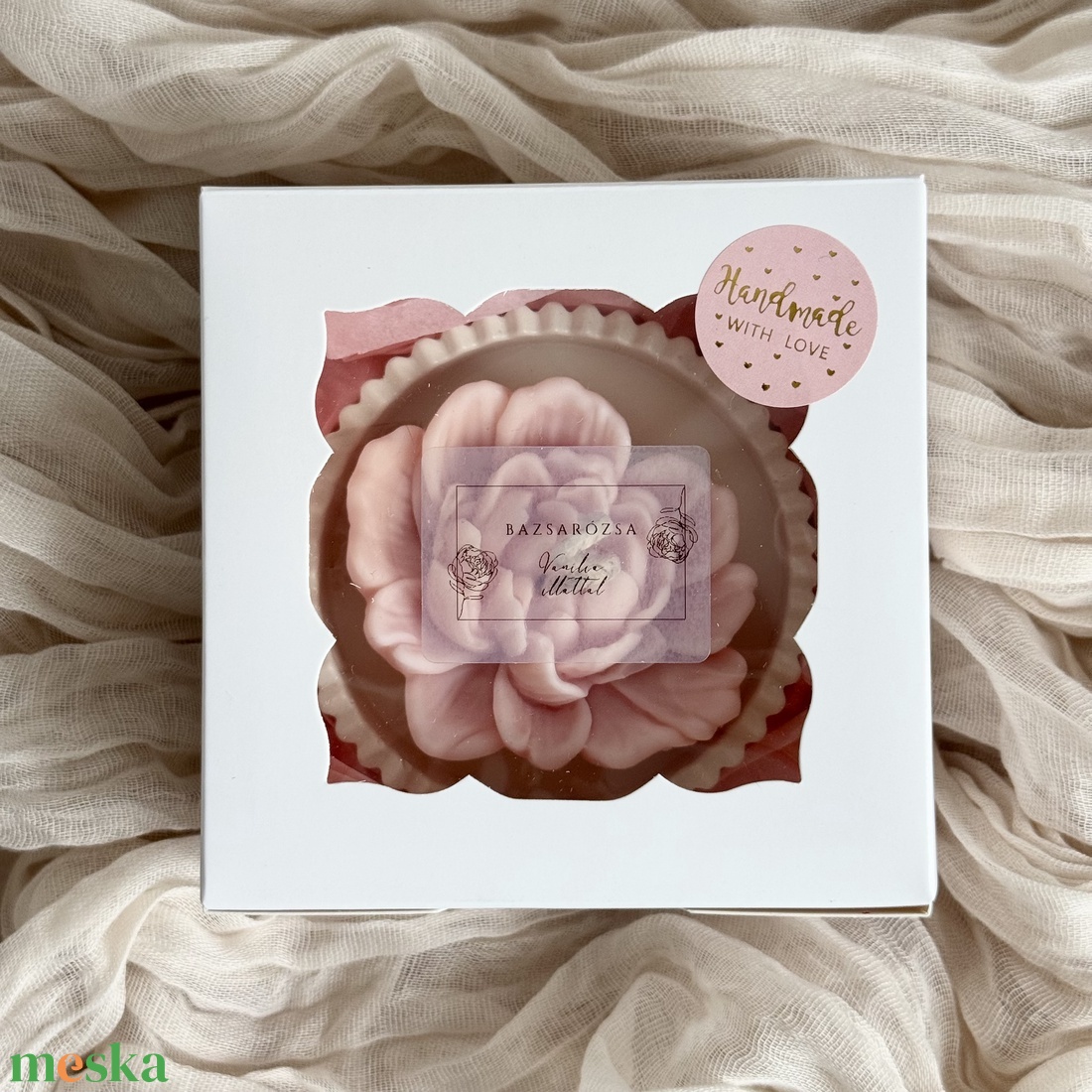 Gyertyatál - Bazsarózsa - otthon & életmód - gyertya, illat, aroma - gyertya - Meska.hu