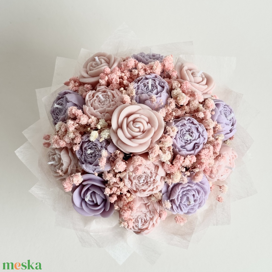 Gyertya Virág Box - otthon & életmód - virágdekoráció - virágok - virágbox - Meska.hu