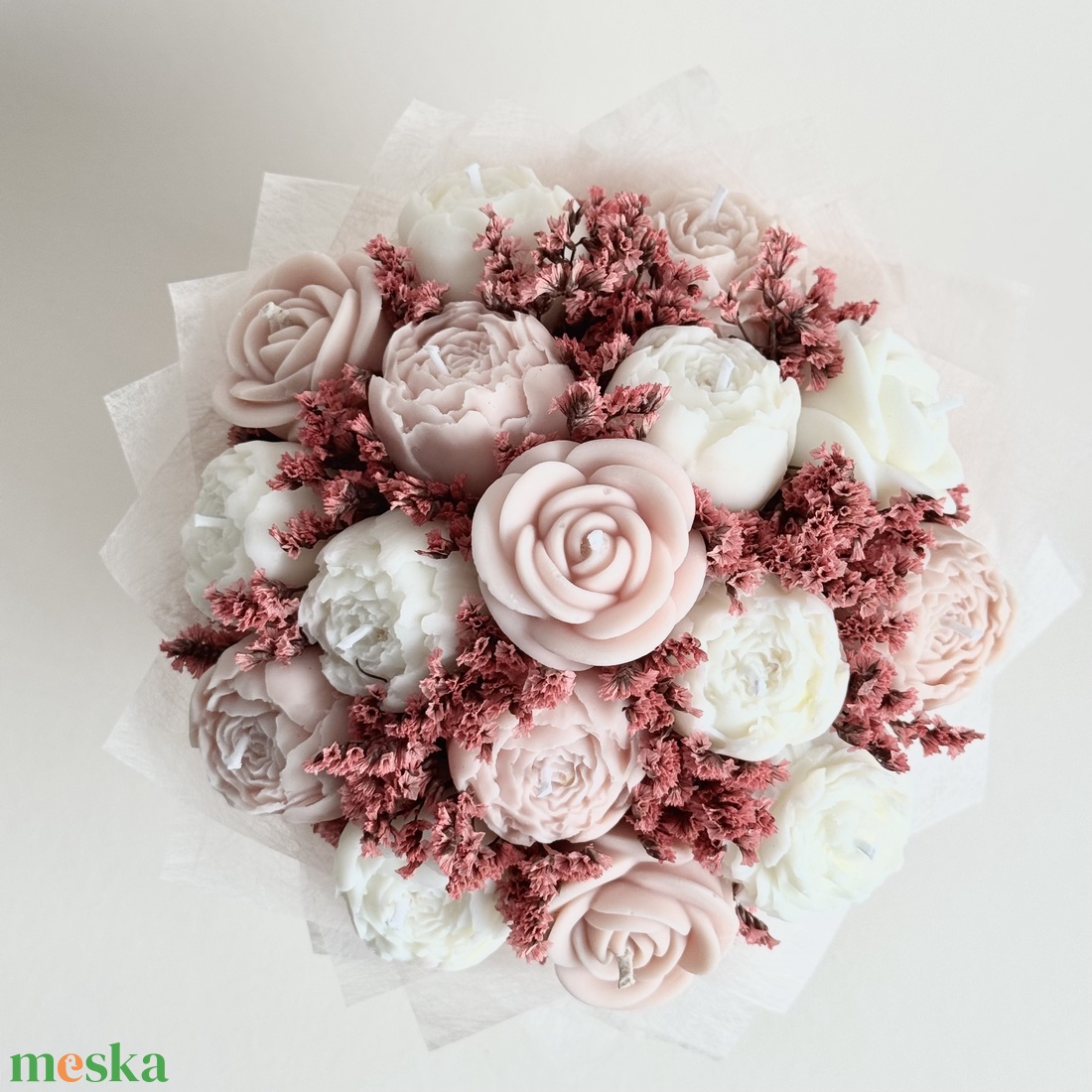 Gyertya Virág Box - otthon & életmód - virágdekoráció - virágok - virágbox - Meska.hu