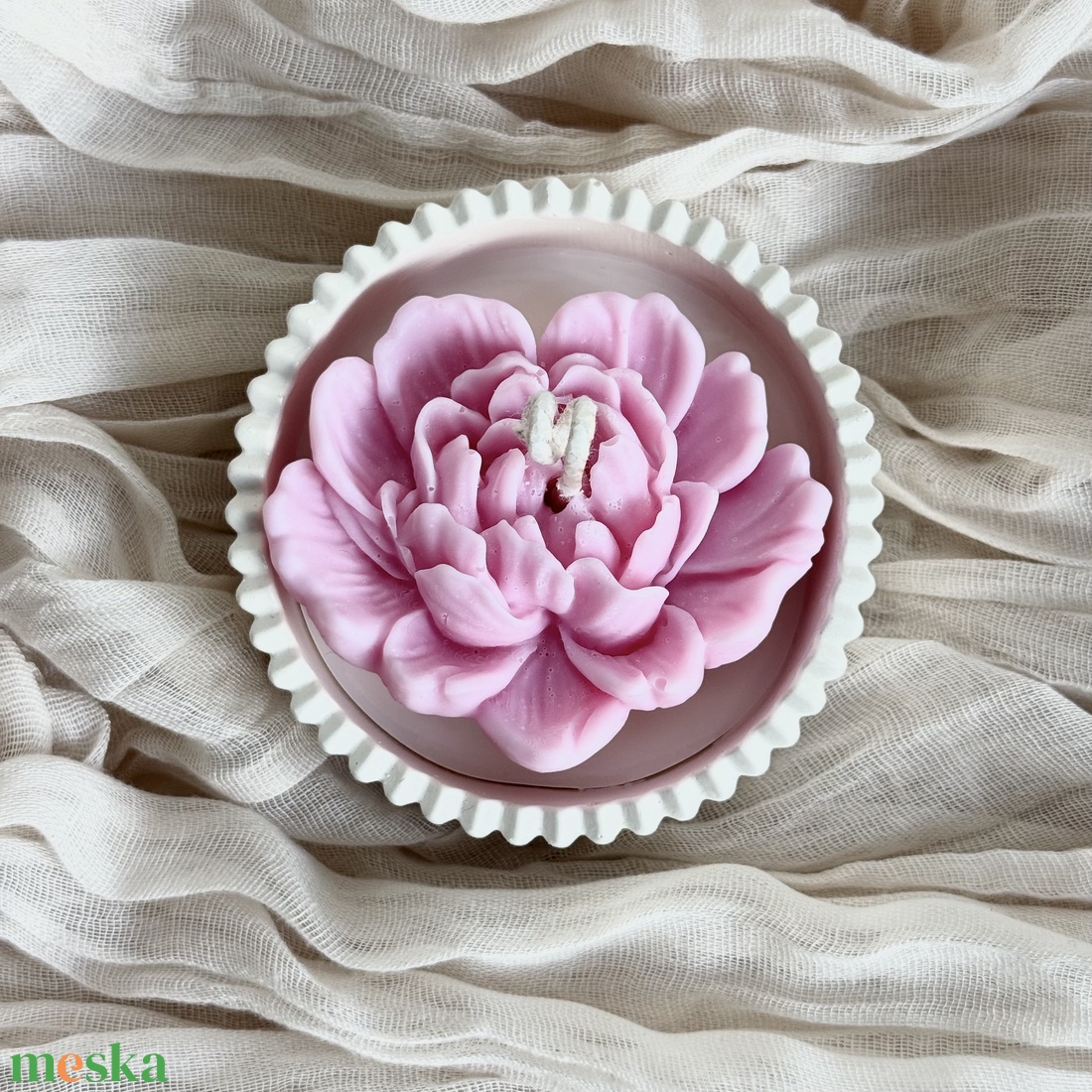 Gyertyatál - Bazsarózsa - otthon & életmód - gyertya, illat, aroma - gyertya - Meska.hu