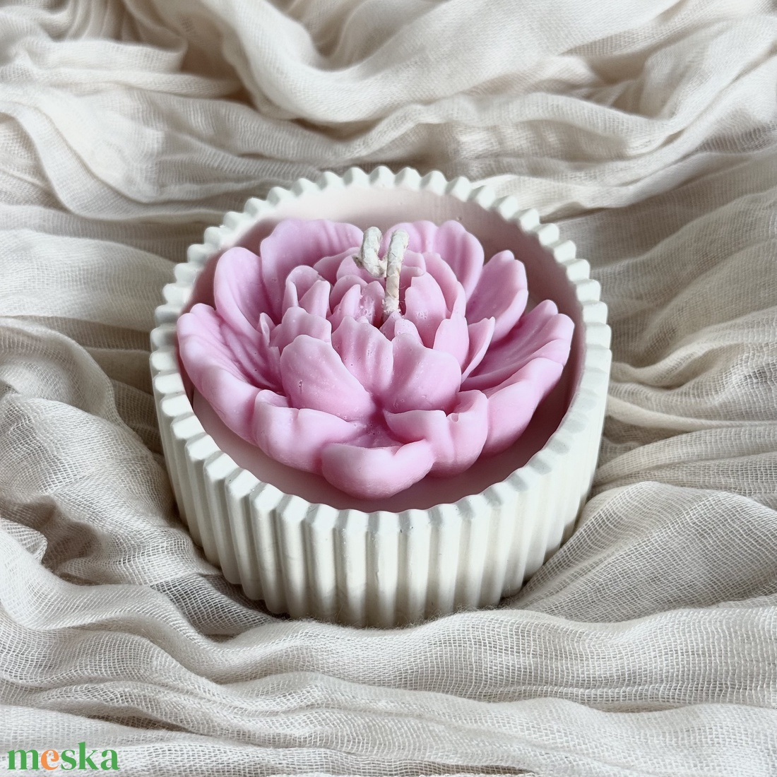 Gyertyatál - Bazsarózsa - otthon & életmód - gyertya, illat, aroma - gyertya - Meska.hu