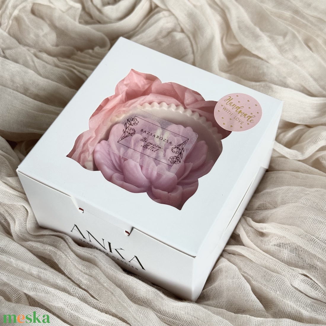 Gyertyatál - Bazsarózsa - otthon & életmód - gyertya, illat, aroma - gyertya - Meska.hu