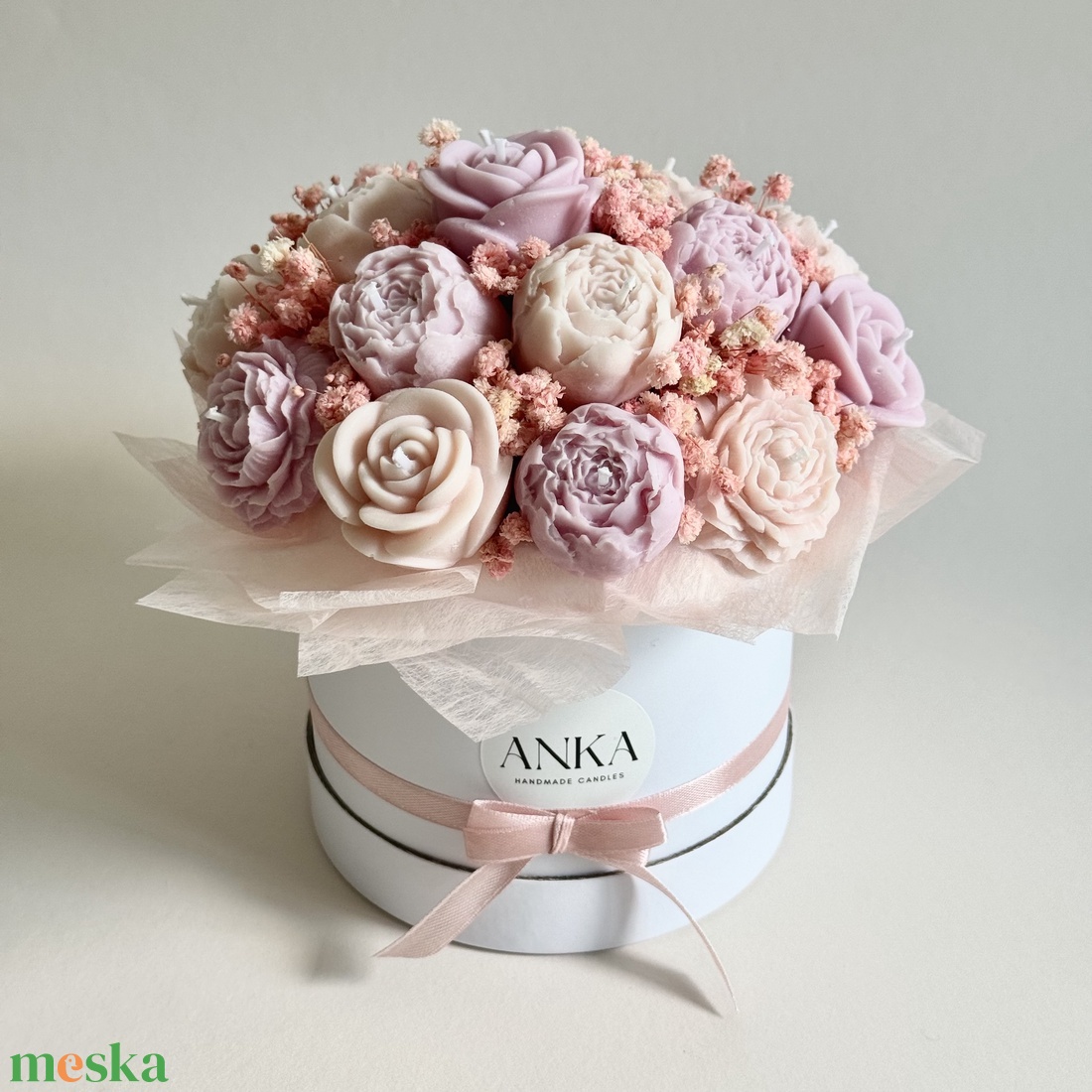 Gyertya Virág Box (M) - esküvő - emlék & ajándék - köszönőajándék - Meska.hu