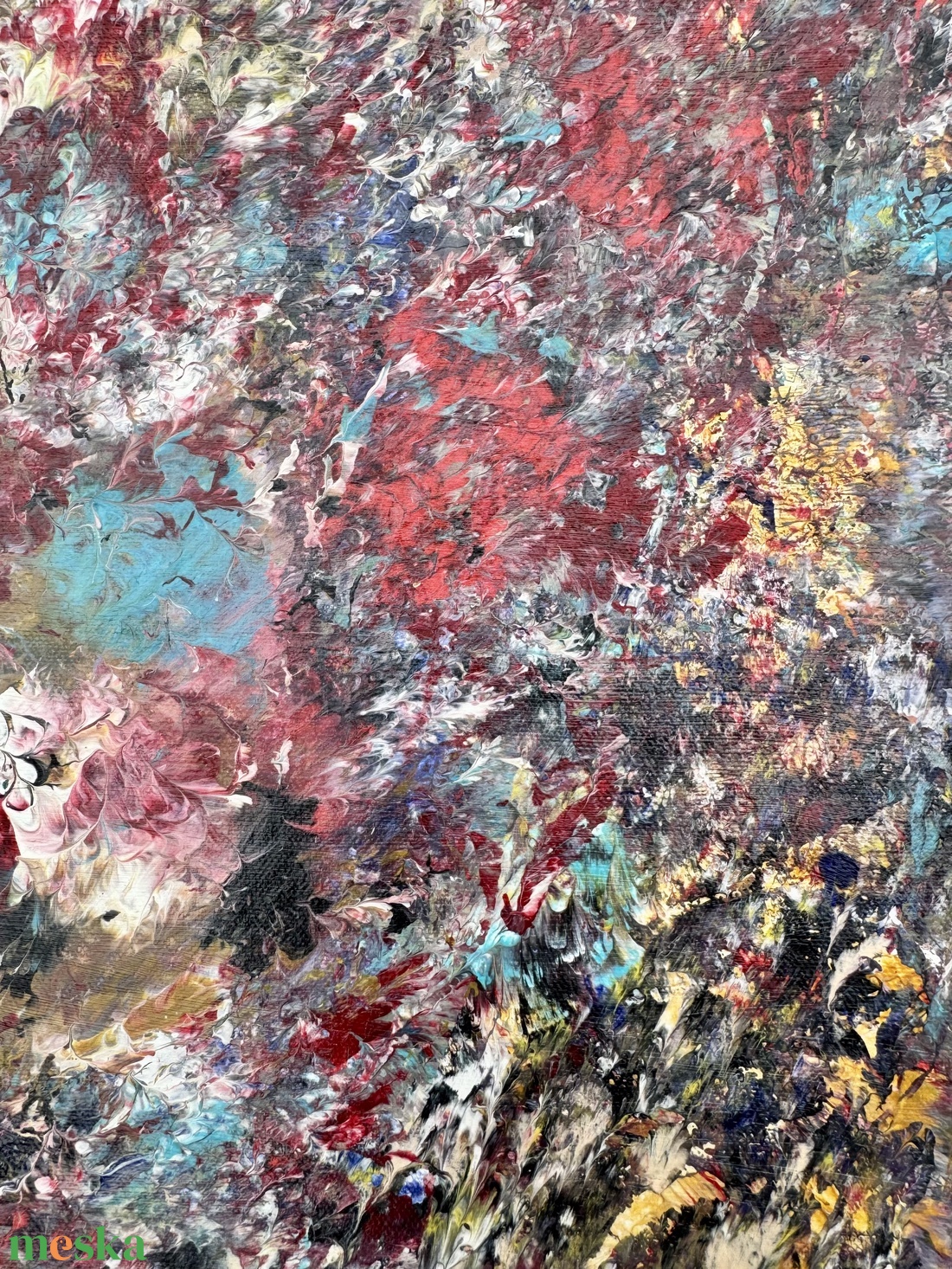 Absztrakt festmény / 30x80 - művészet - festmény - akril - Meska.hu